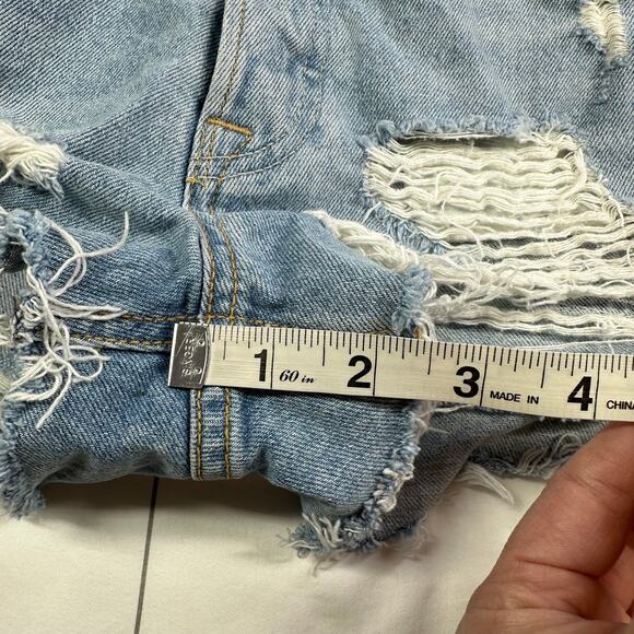 GRLFRND Denim Shorts Womens 25 Blue Cindy Distressed Night Fever Destroyed Boho - Picture 13 of 15